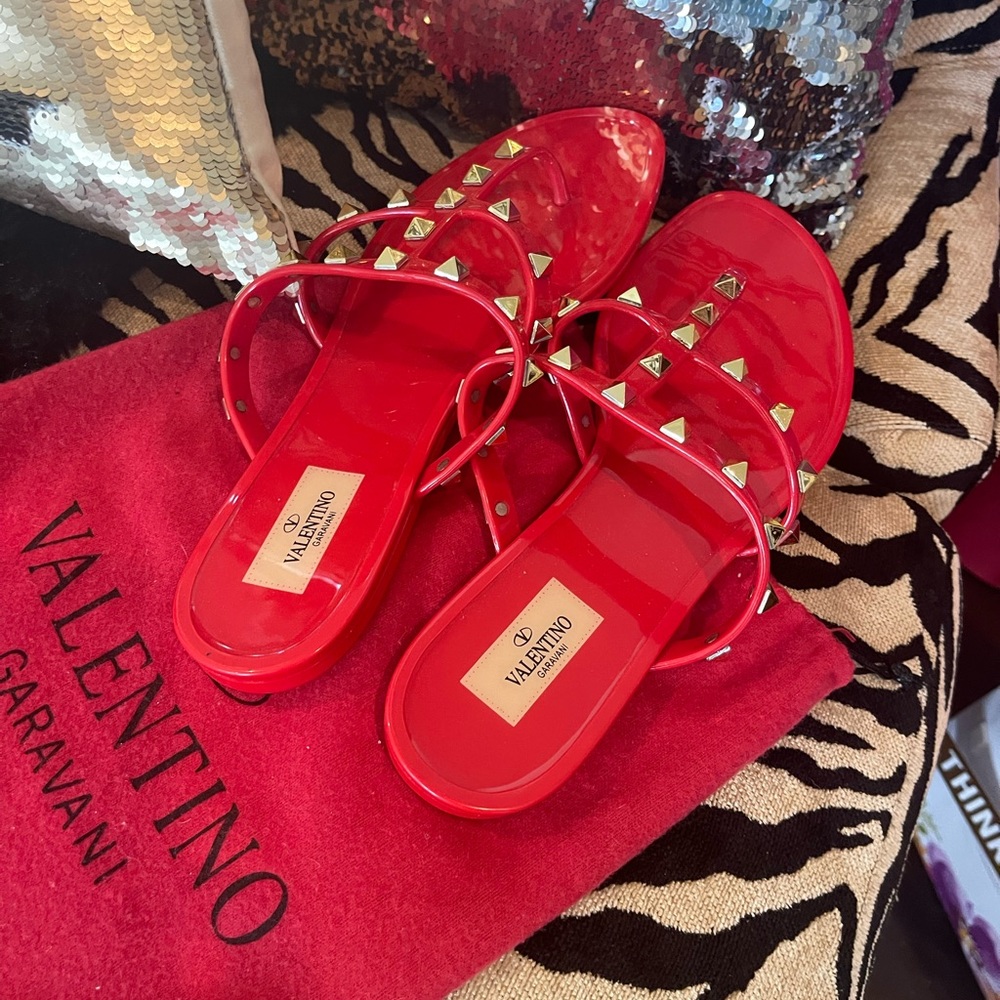 Valentino Rockstud Accents Slides